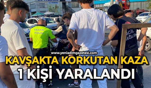 Kavşakta korkutan kaza