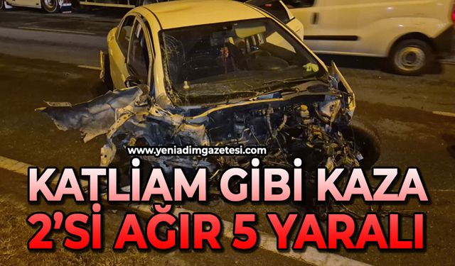 Katliam gibi kaza: 2'si ağır 5 yaralı