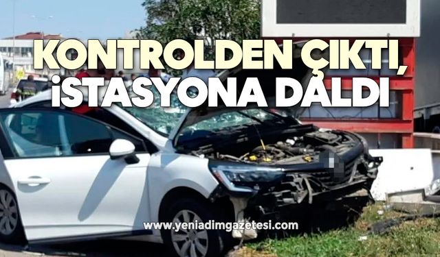 Kontrolden çıktı, istasyona daldı