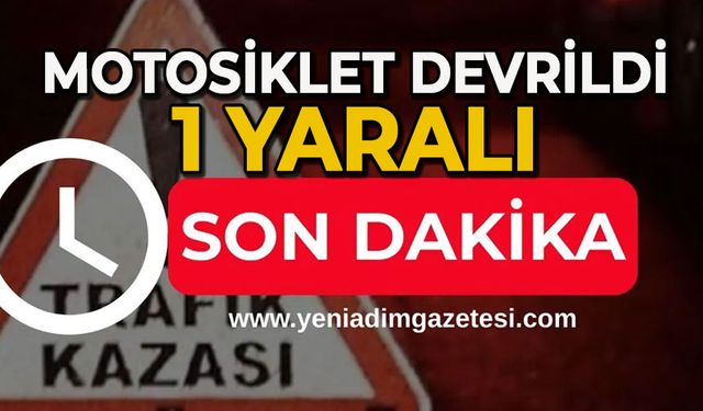 Devrilen motosikletin sürücüsü yaralandı