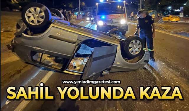 Sahil yolunda kaza