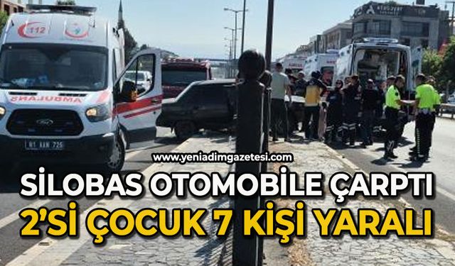 Çimento yüklü silobas otomobile çarptı: 2’si çocuk 7 kişi yaralı