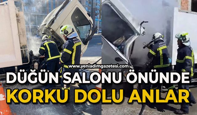 Düğün salonu önünde korku dolu anlar