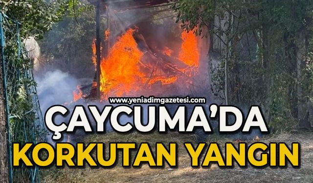 Çaycuma'da korkutan yangın