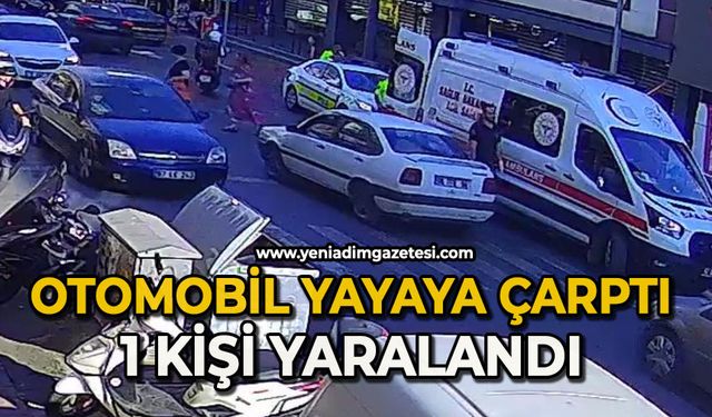 Otomobil yayaya çarptı: 1 yaralı