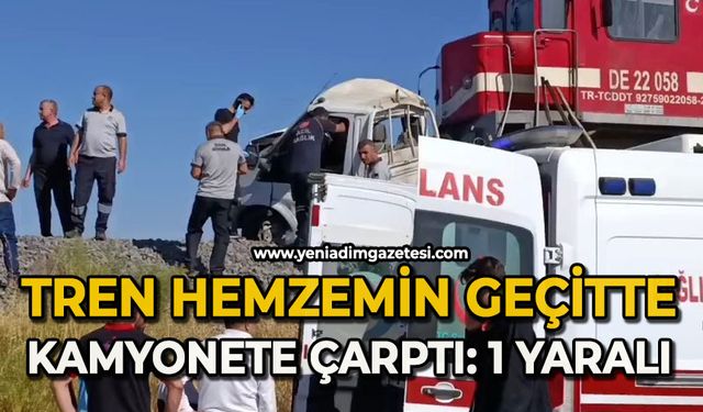 Tren kamyonete çarptı: 1 yaralı