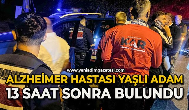 Kaybolan Alzheimer hastası yaşlı adam, 13 saat sonra bulundu