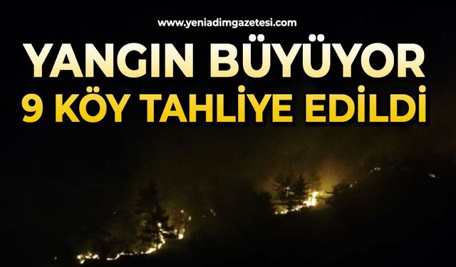 Orman yangınıyla mücadele sürüyor: Tahliye edilen köy sayısı 9’a yükseldi