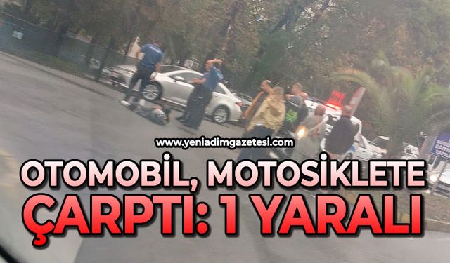 Otomobil motosiklete çarptı: 1 yaralı