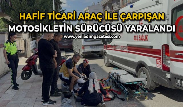 Hafif ticari araç ile çarpışan motosikletin sürücüsü yaralandı