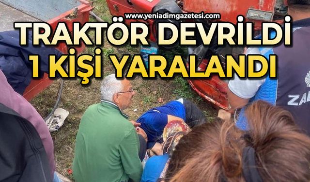 Traktör devrildi: Sürücü yaralandı