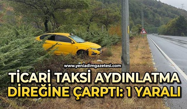 Ticari taksi aydınlatma direğine çarptı: 1 yaralı