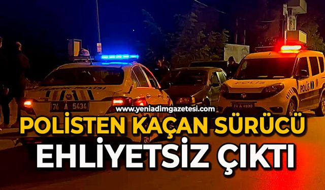 Polisten kaçan sürücü ehliyetsiz çıktı