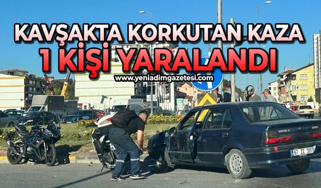 Kavşakta korkutan kaza: 1 yaralı