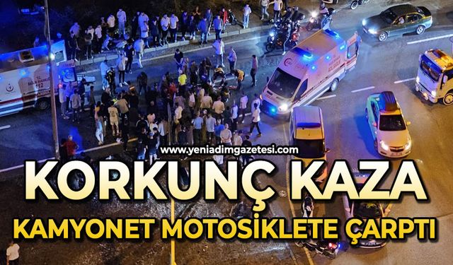 Kamyonetle motosiklet çarpıştı: Yaralılar var