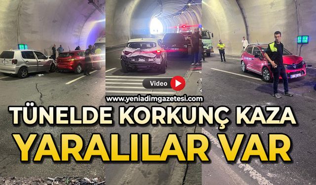 Tünellerde korkunç kaza: Otomobiller bir birine girdi, yaralılar var