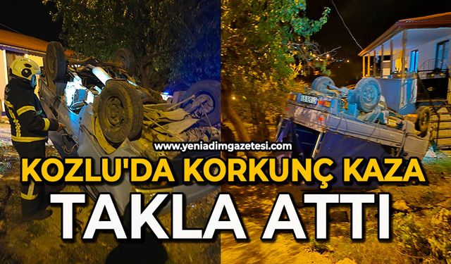 Kozlu'da korkunç kaza: Takla attı