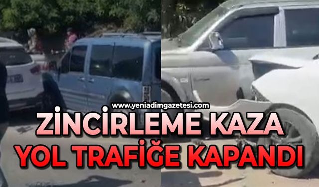 Zincirleme kaza: Yol trafiğe kapandı