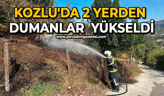 Kozlu'da 2 yerden dumanlar  yükseldi