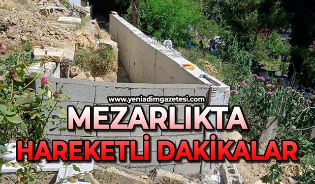 Mezarlıkta hareketli dakikalar!
