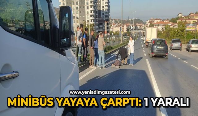 Minibüs yayaya çarptı: 1 yaralı