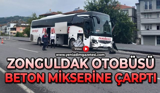 Zonguldak otobüsü kaza yaptı