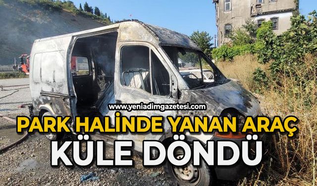 Park halindeki araç alevlere teslim oldu