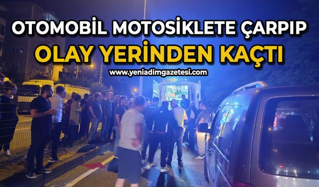 Otomobil motosiklete çarpıp olay yerinden kaçtı