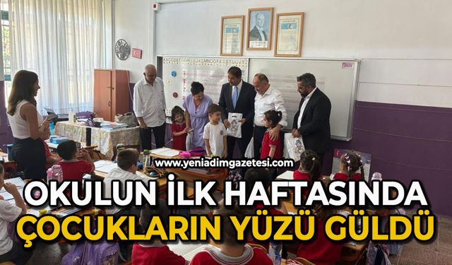 Okulun ilk haftasında çocukların yüzü güldü