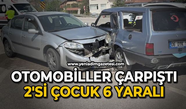 Otomobiller çarpıştı: 2'si çocuk 6 yaralı