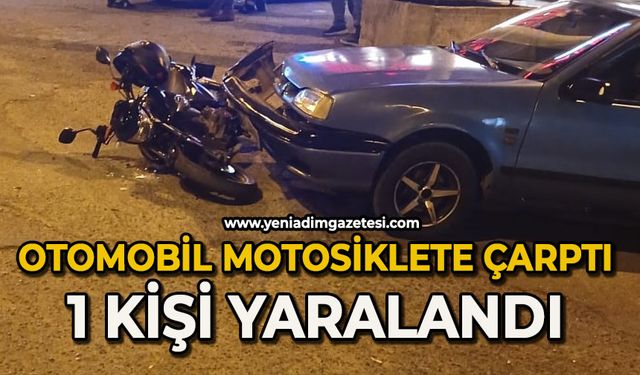 Otomobil motosiklete çarptı: 1 yaralı
