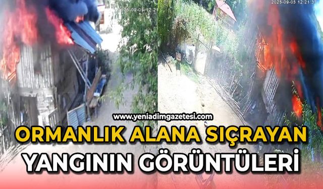 Korkutan yangın güvenlik kamerasına yansıdı