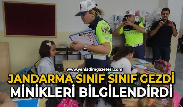Jandarma sınıf sınıf gezdi, minikleri bilgilendirdi