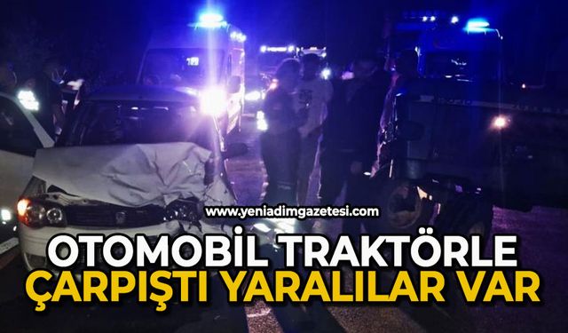 Otomobil traktörle çarpıştı: 4 yaralı