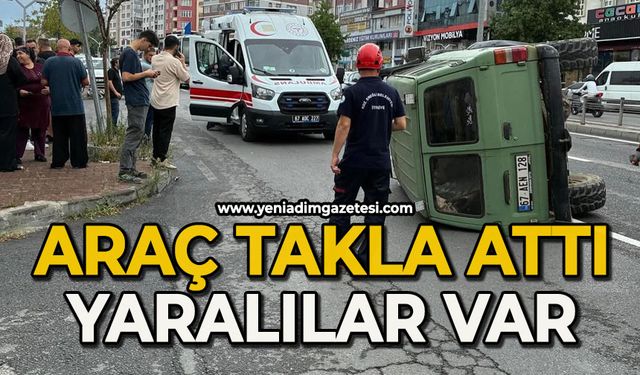 Araç takla attı: Yaralılar var