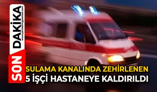 Sulama kanalında zehirlenen 5 işçi hastaneye kaldırıldı