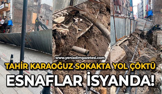Tahir Karaoğuz Sokakta yol çöktü: Esnaflar isyanda!