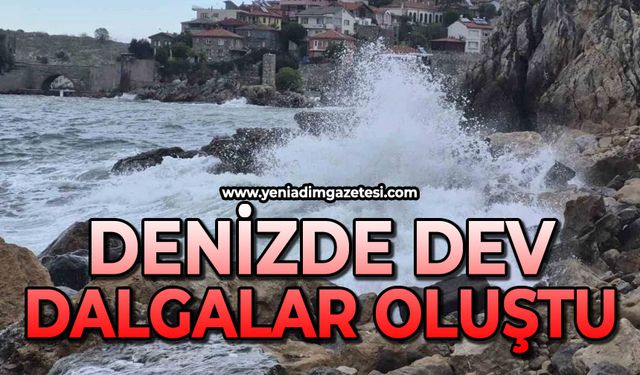 Deniz dev dalgalar oluştu