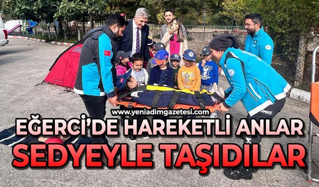 Eğerci’de hareketli anlar: Sedye ile taşındılar !