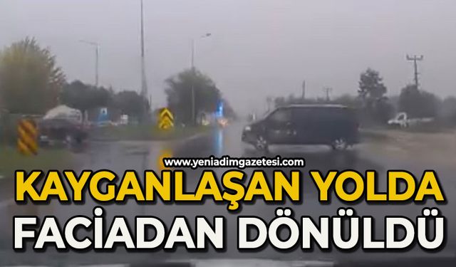 Yağışlı havada kaza ucuz atlatıldı