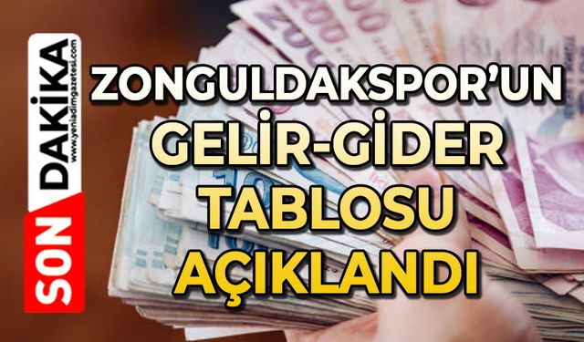 Zonguldakspor’un gelir gider tablosu açıklandı