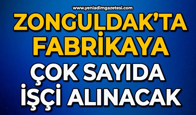 Zonguldak’ta fabrikaya çok sayıda işçi alınacak