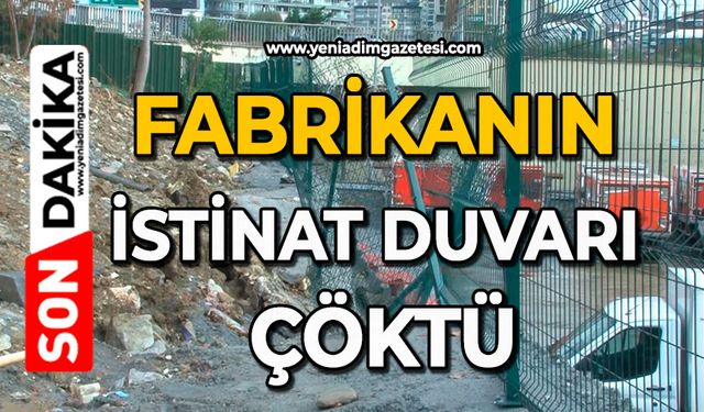 Fabrikanın istinat duvarı çöktü