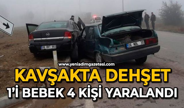 Kavşakta dehşet: 1’i bebek 4 kişi yaralandı