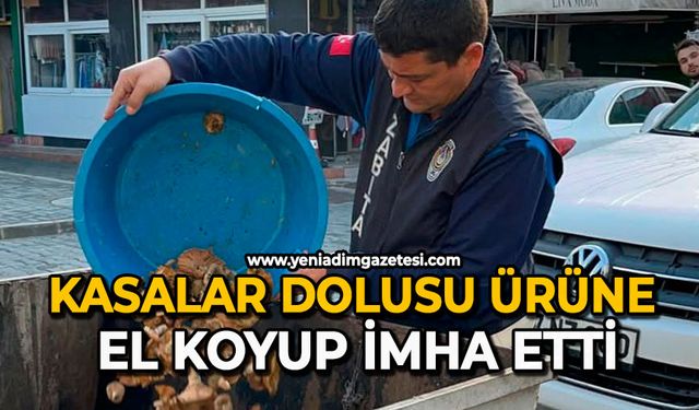 Kasalar dolusu ürüne el koyup imha etti