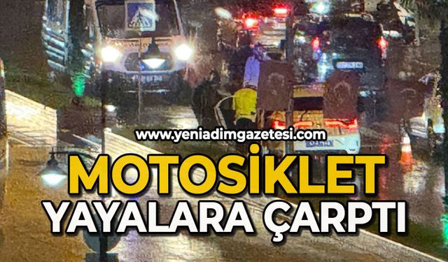 Motosiklet yayalara çarptı