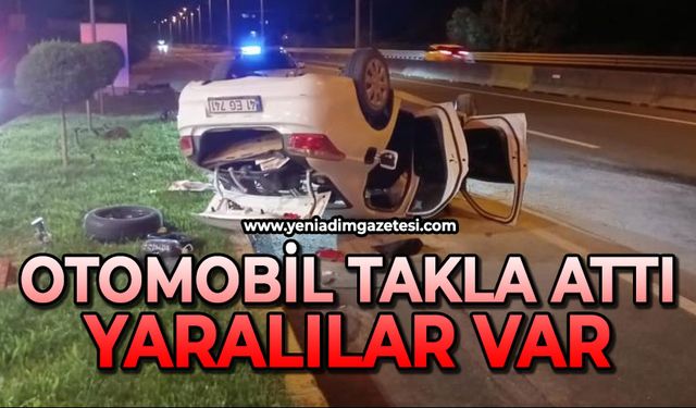 Otomobil takla attı: 3 yaralı