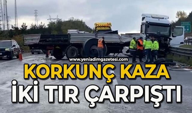 Korkunç kaza: İki tır çarpıştı