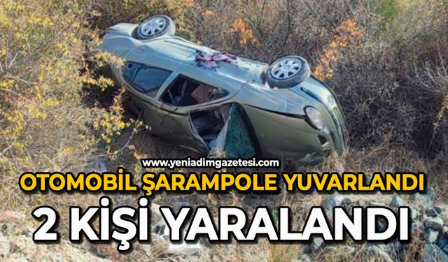 Otomobil şarampole yuvarlandı: 2 kişi yaralandı