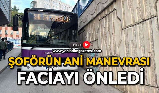 Şoförün ani manevrası faciayı önledi